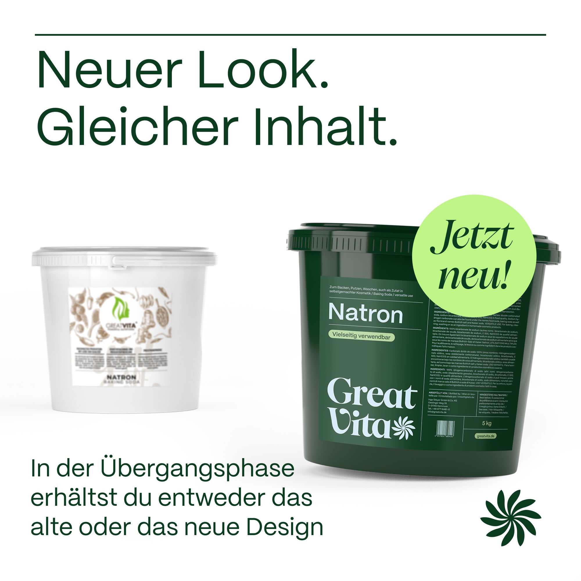 GreatVita Natron 5kg Eimer Neues Design