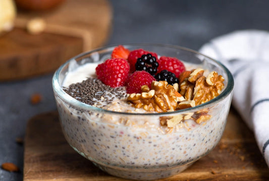 Rezept Overnight Oats mit Chia-Samen und Nüssen