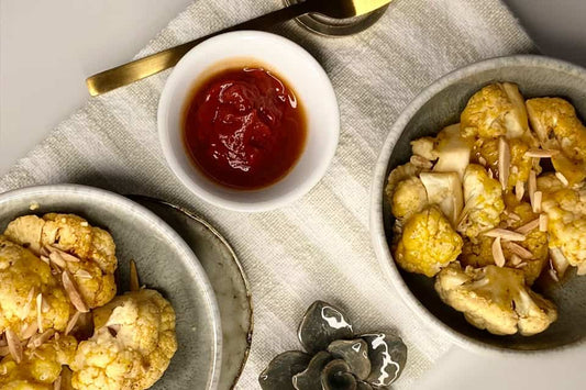 Blumenkohl Wings mit Curry Tomaten Dip