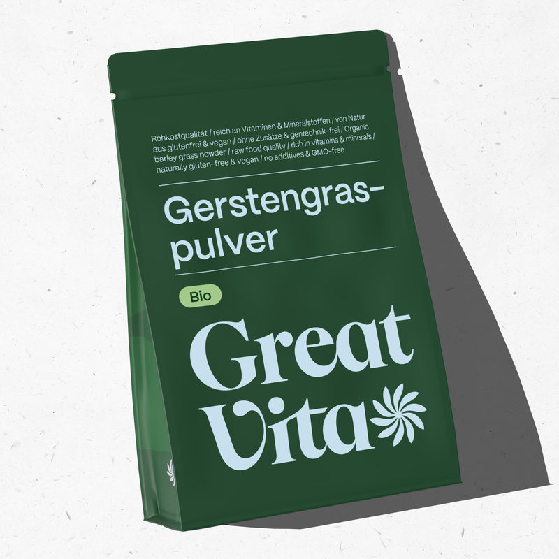 GreatVita Bio Gerstengras Pulver 400g im Beutel