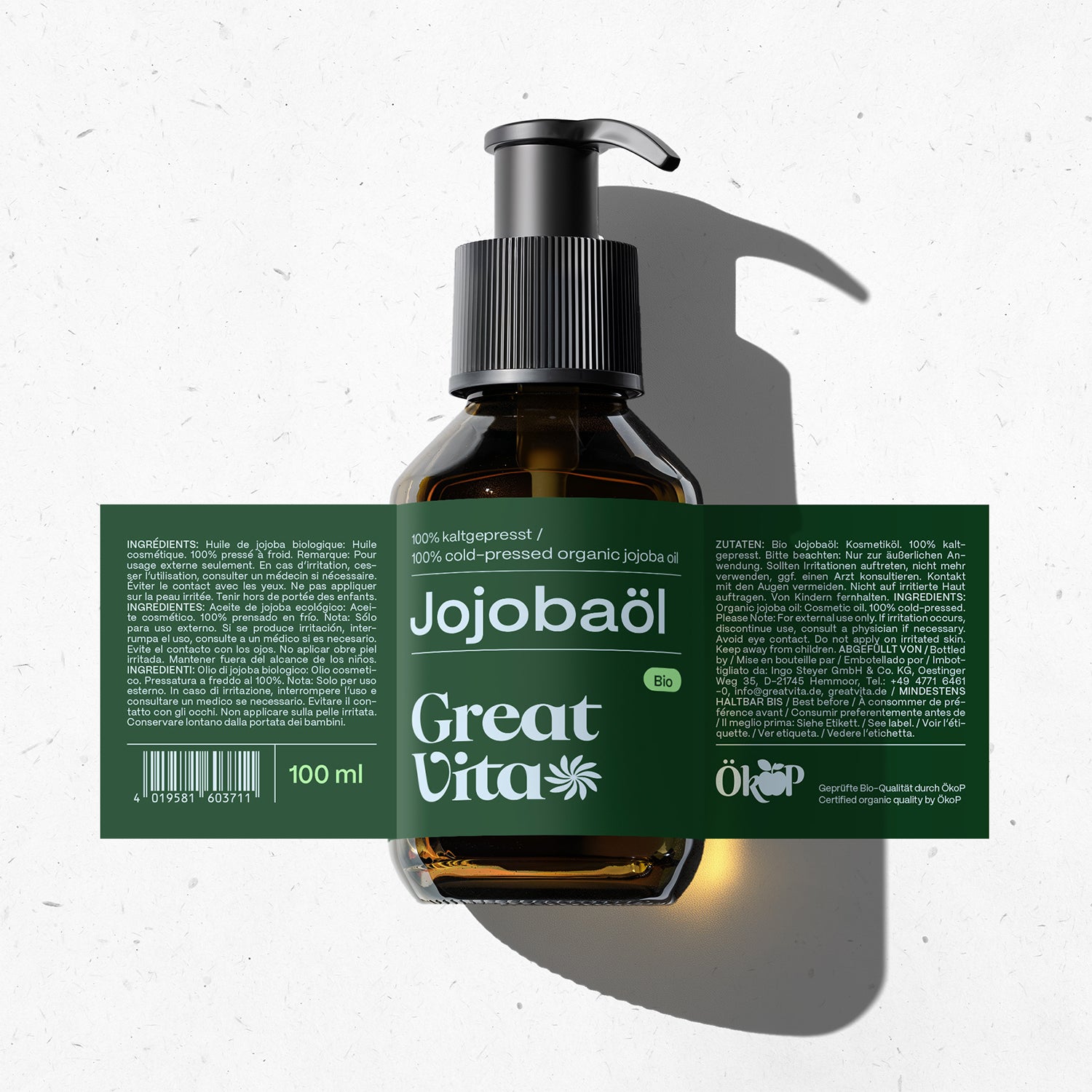 Bio-Jojobaöl Gold – kaltgepresst + Pumper