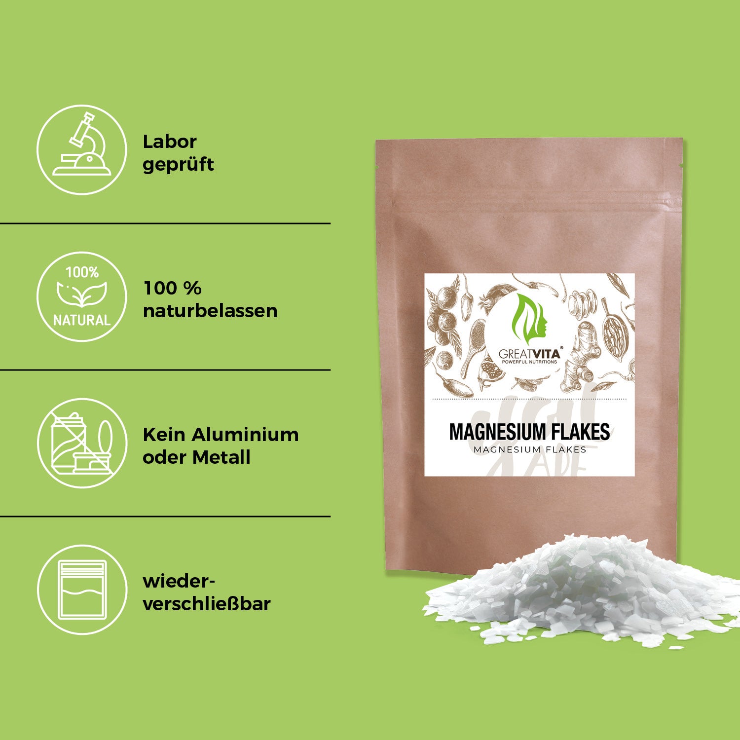 Magnesium-Flakes 1000g