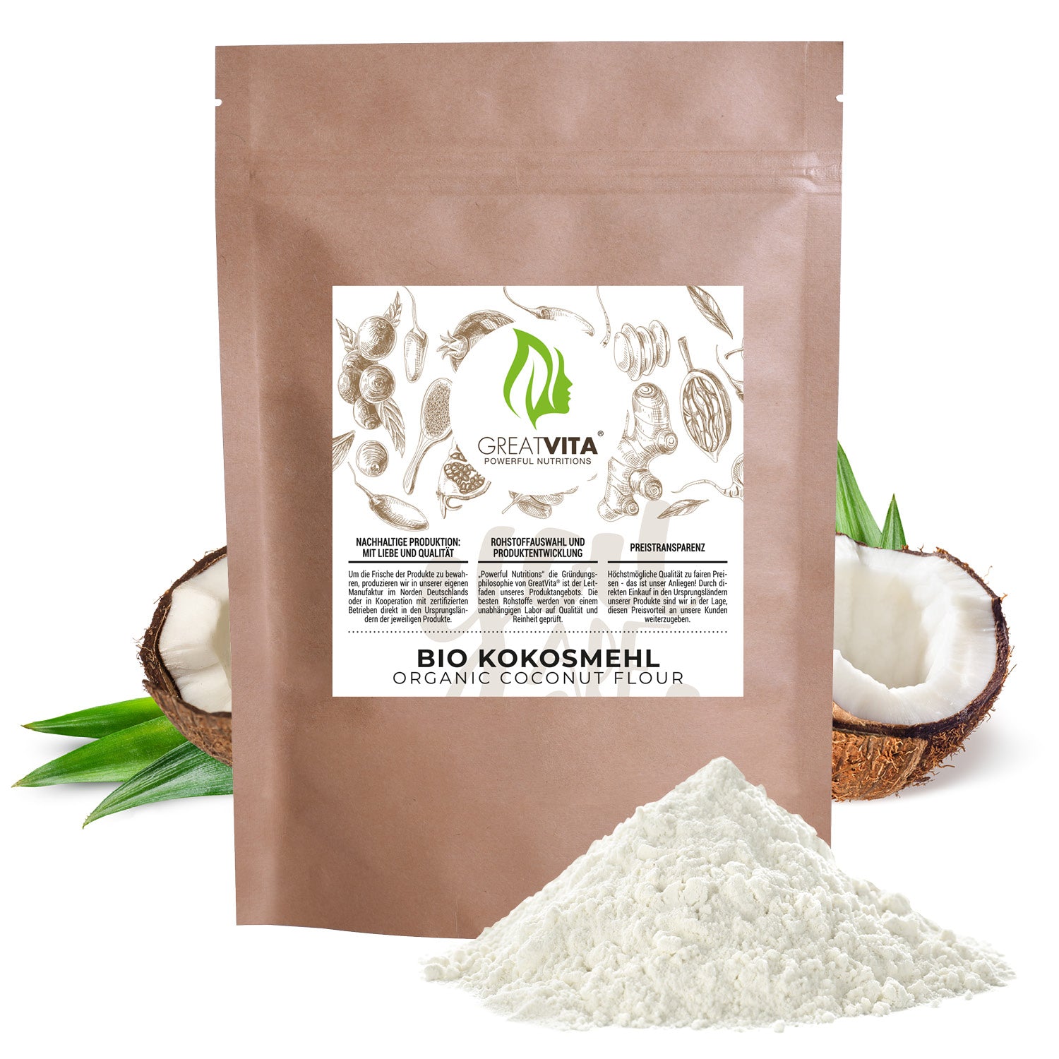 Bio-Kokosmehl – fein gemahlen
