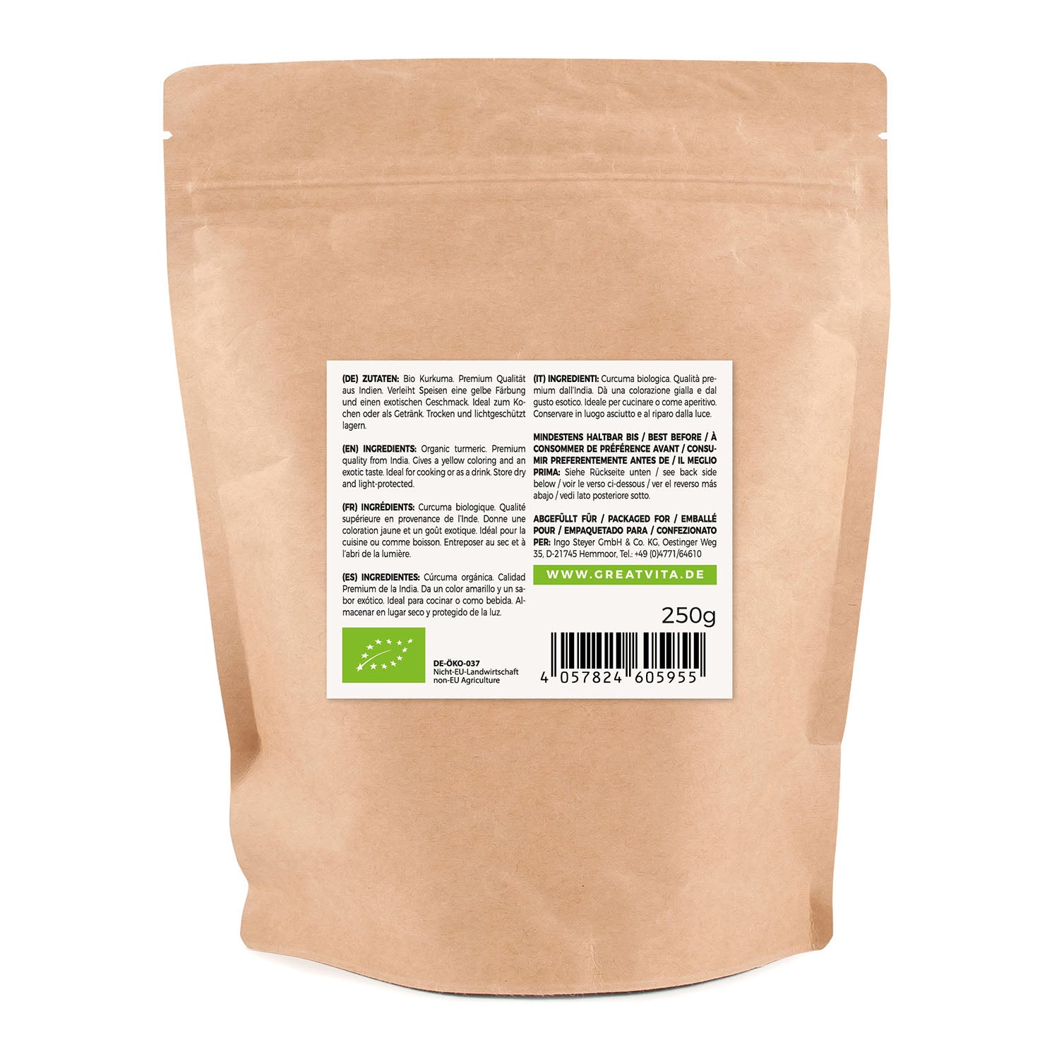Bio-Kurkuma-Pulver – fein gemahlen