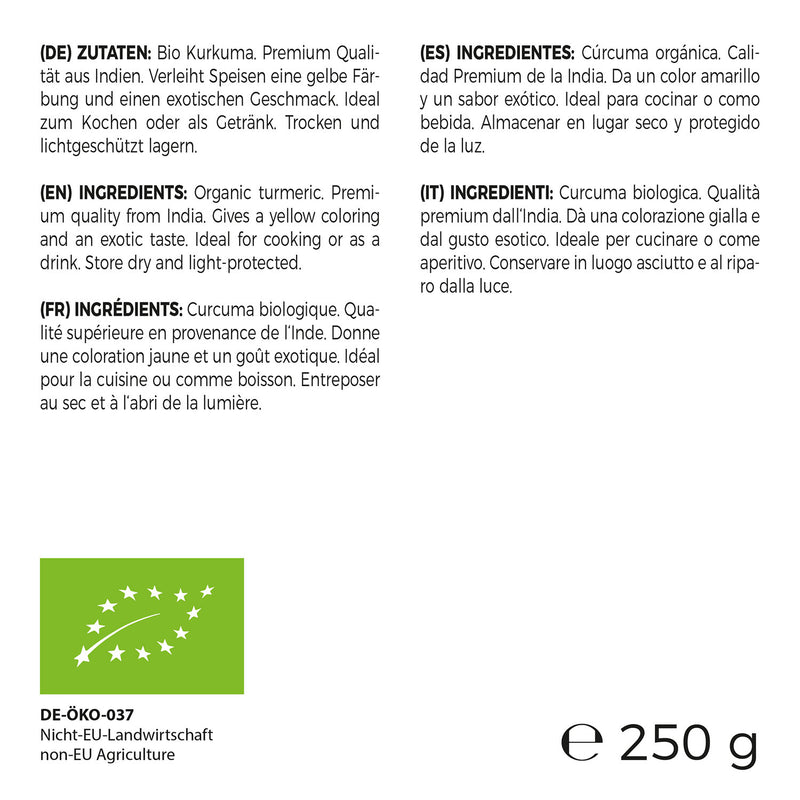 Bio-Kurkuma-Pulver – fein gemahlen