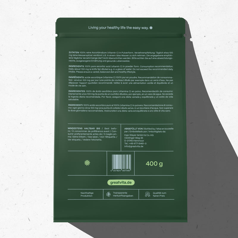 Vitamin C Pulver 400 g, Ascorbinsäure