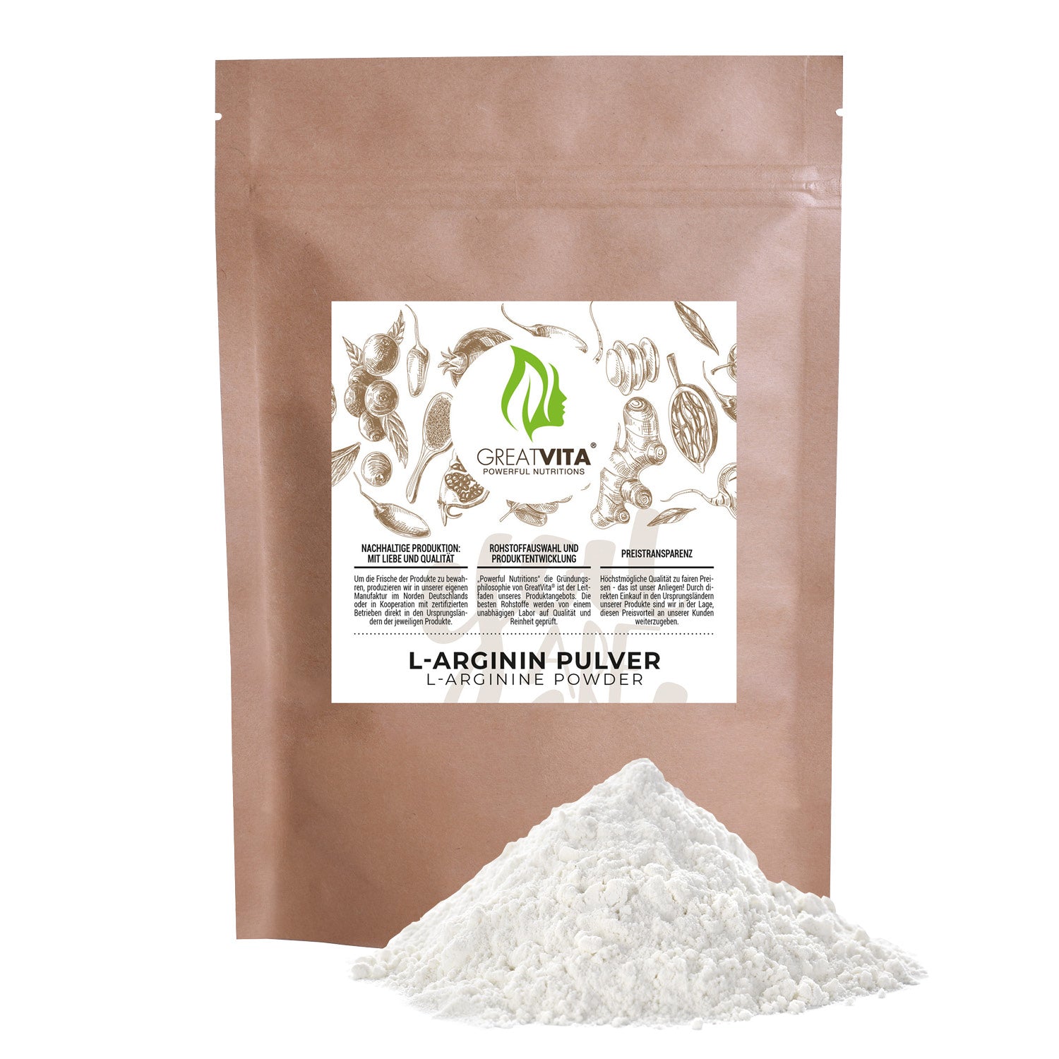 L-Arginin Base Pulver 400 g