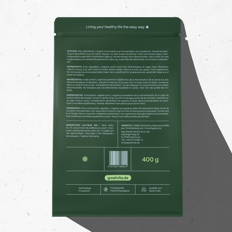 L-Arginin Base Pulver 400 g