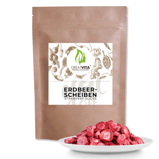 Erdbeeren – gefriergetrocknete Erdbeerscheiben