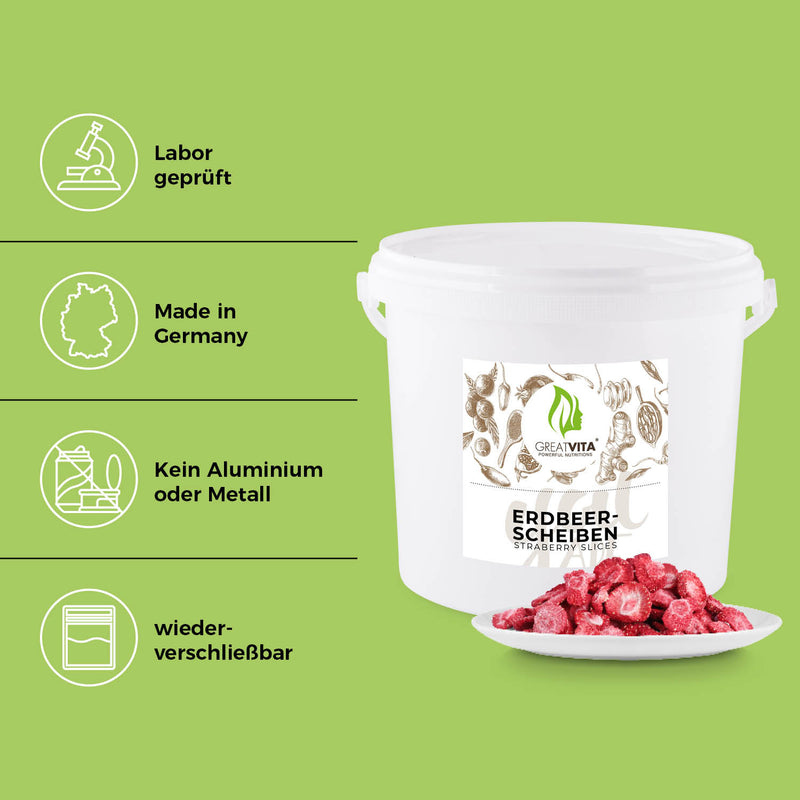 Erdbeeren – gefriergetrocknete Erdbeerscheiben