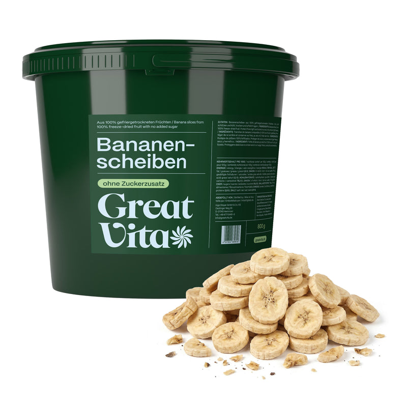 Bananen – gefriergetrocknete Bananenscheiben