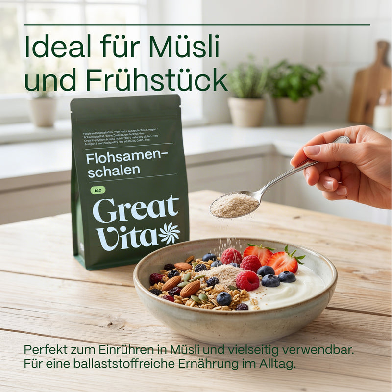 Bio-Flohsamenschalen 500 g – ballaststoffreich