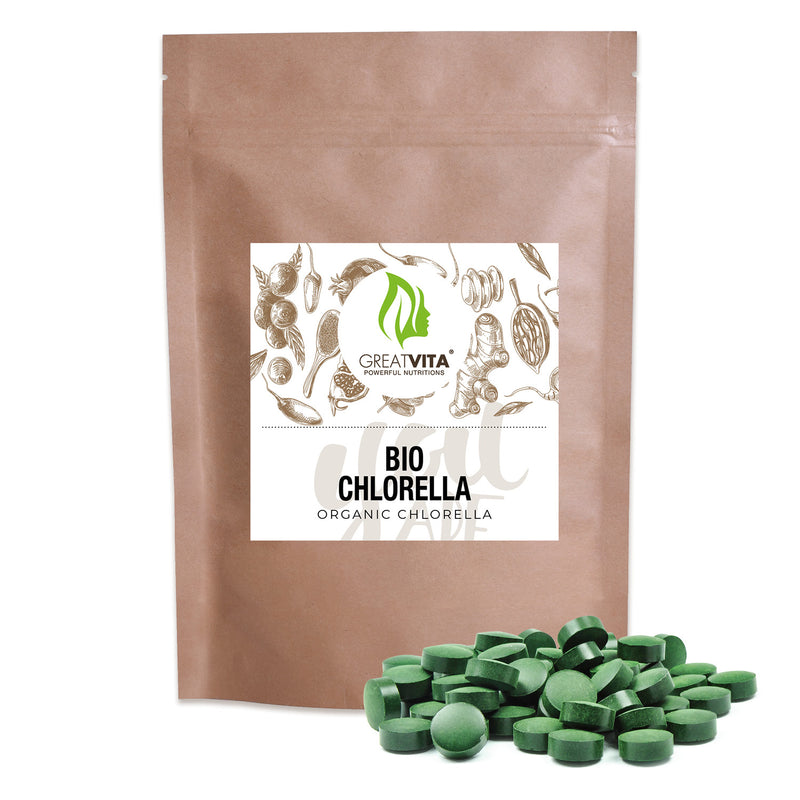 GreatVita Bio Chlorella Tabletten im Beutel