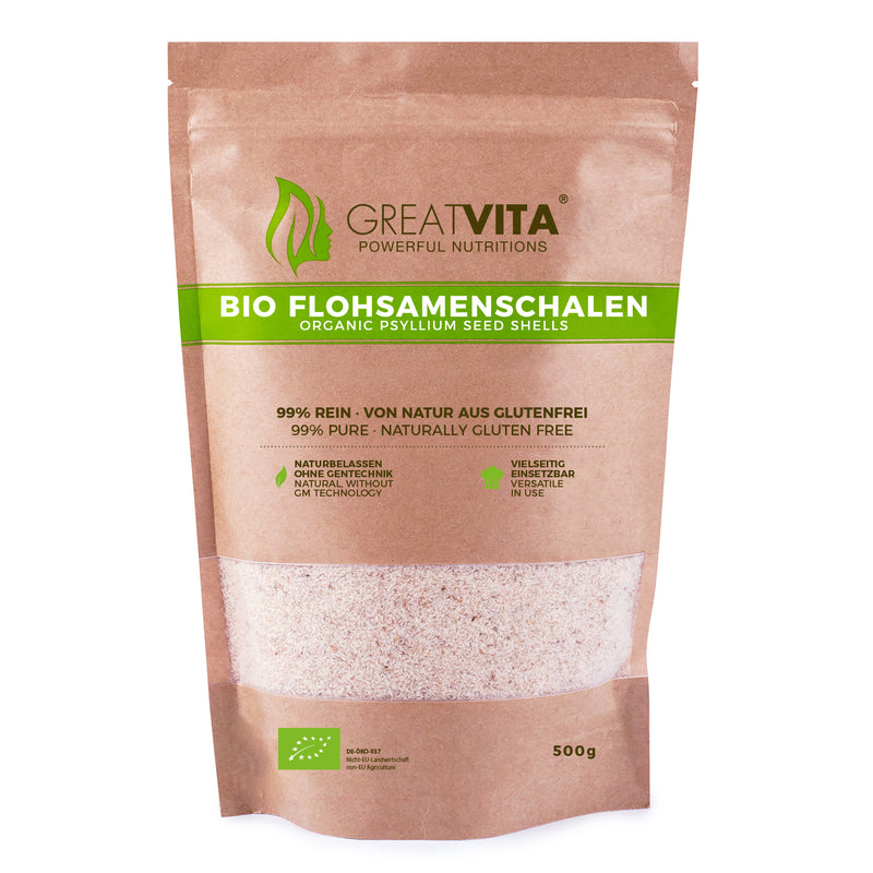 GreatVita Bio Flohsamenschalen 500g im Beutel