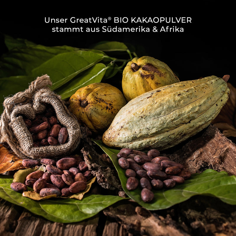GreatVita Bio Kakaopulver Roh herkunft