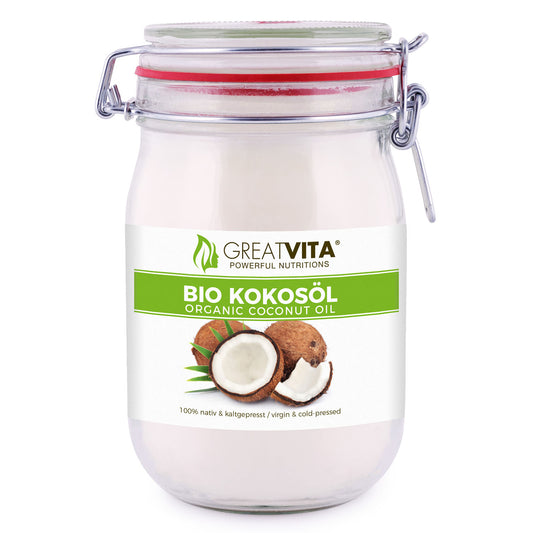 GreatVita Bio Kokosöl 1000ml, nativ &amp; kaltgepresst