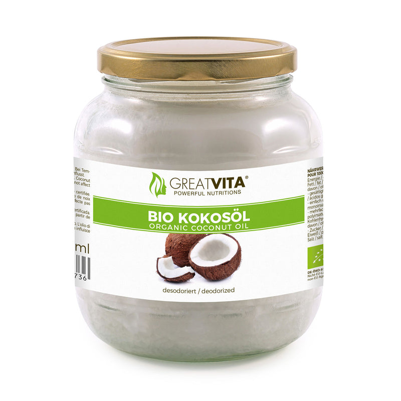 GreatVita Bio Kokosoel desodoriert im Glas