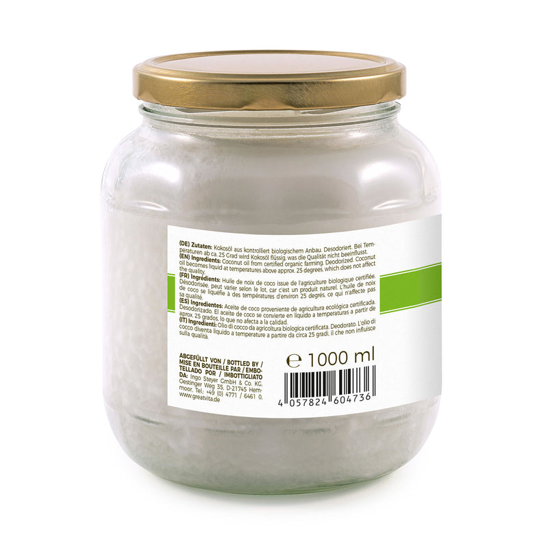 GreatVita Bio Kokosoel desodoriert zutaten