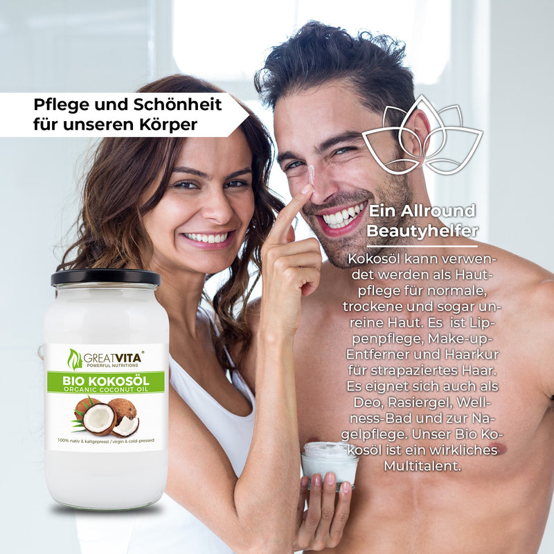 GreatVita Bio Kokosoel nativ und kaltgepresst 1000 ml pflege