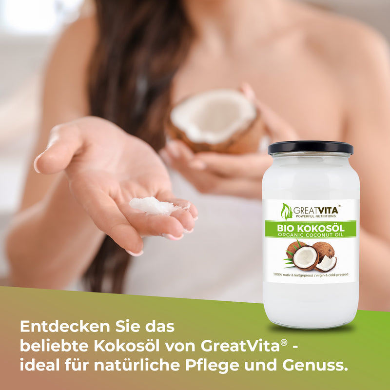 GreatVita Bio Kokosoel nativ und kaltgepresst 1000 ml vorteile