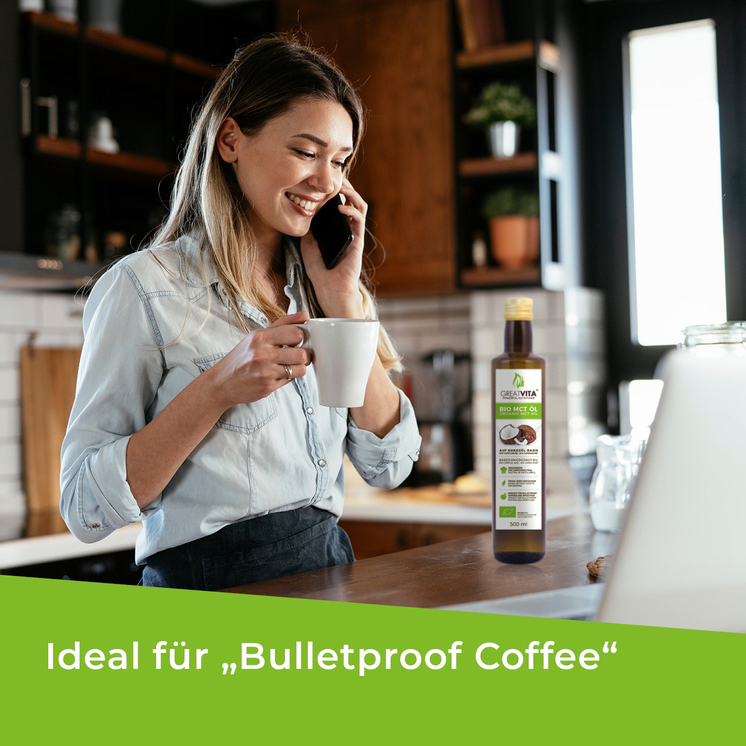 GreatVita Bio MCT Öl 500ml Bulletproof Coffee