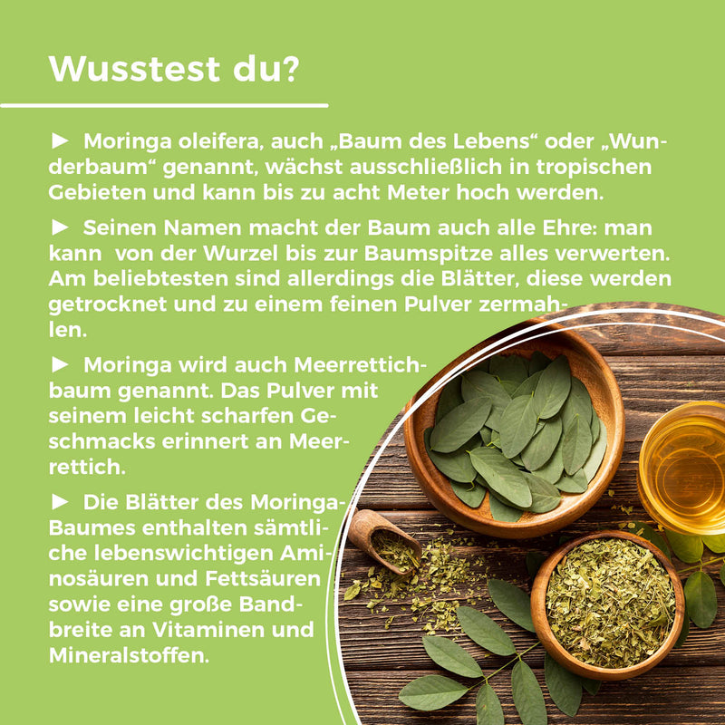 GreatVita Bio Moringa Pulver 400 g Produkterklärung