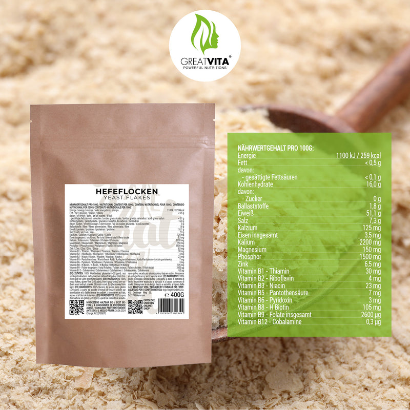 GreatVita Hefeflocken naehrwerte und zutaten