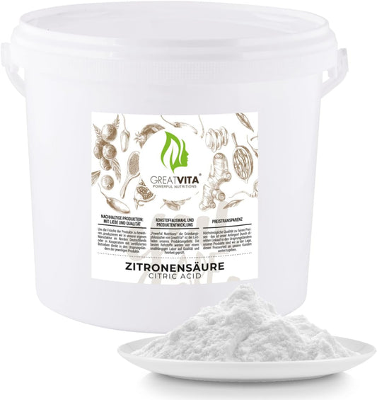 GreatVita Zitronensäure 5000g im Eimer 