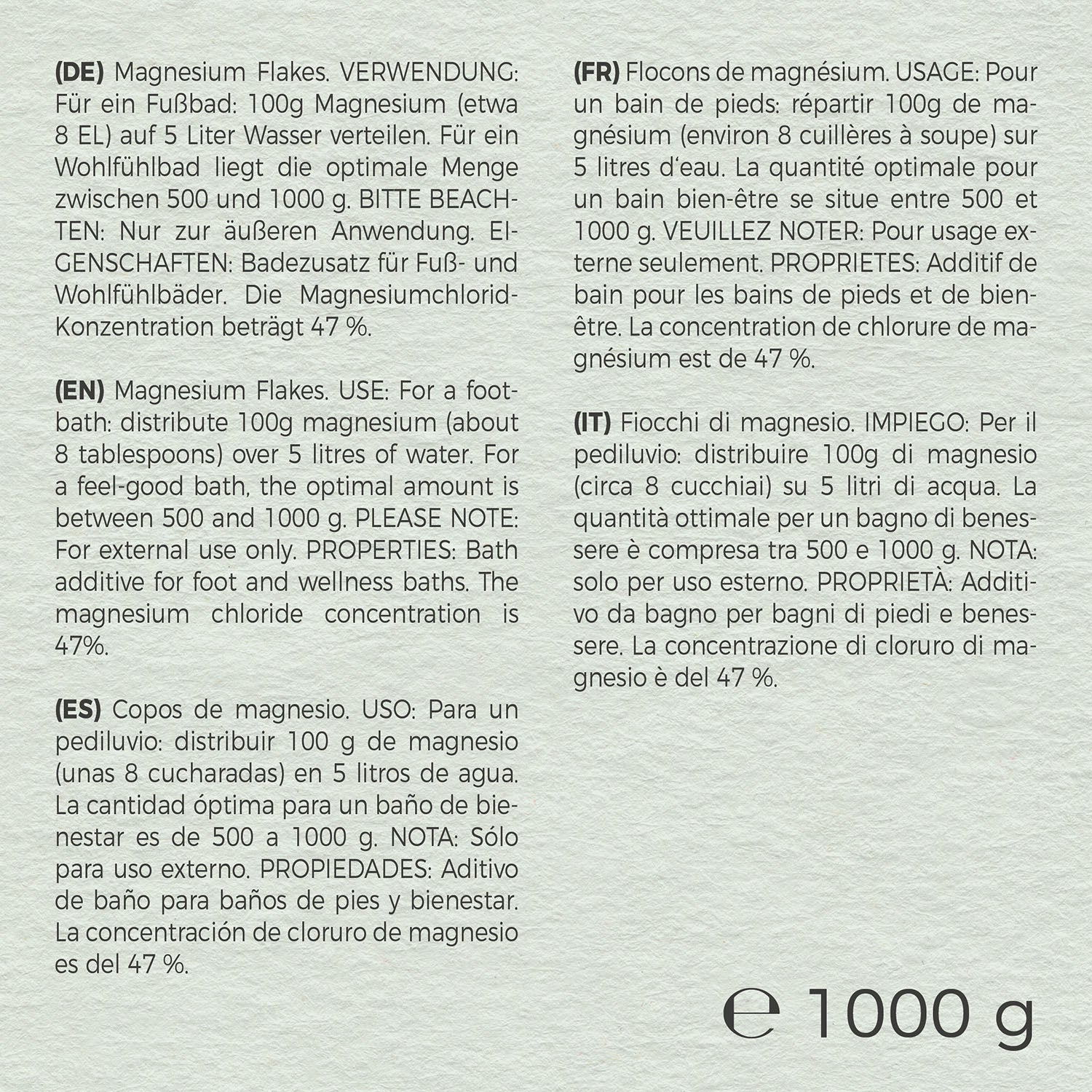 VitaFeel Magnesium Flakes, 1000g zutaten 