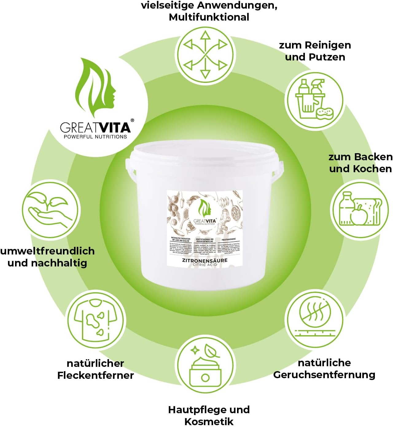 Zitronensaeure im Eimer Produktmerkmale
